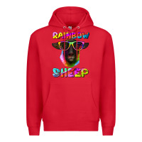 Red rainbow sheep suffolk sheep Premium Hoodie - Artiststas