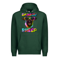 Sports Green rainbow sheep suffolk sheep Premium Hoodie - Artiststas