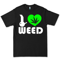 Black i love weed fun Premium Tee - linhVisuals