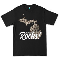 Great Lakes Shaped Men Women Petoskey Stone Michigan Rocks Pullover Ho Premium Tee | Teevron