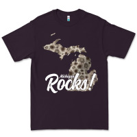 Plum great lakes shaped men women petoskey stone michigan rocks pullover ho Premium Tee - linhVisuals