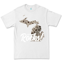 White great lakes shaped men women petoskey stone michigan rocks pullover ho Premium Tee - linhVisuals