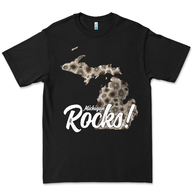 Great Lakes Shaped Men Women Petoskey Stone Michigan Rocks Pullover Ho Premium Tee by linhVisuals | Teevron