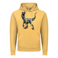 Vintage Mustard Velociraptor Vintage Hoodie - LillyAllenDesigns