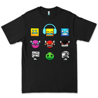 Black geometry dash insane Premium Tee - linhVisuals