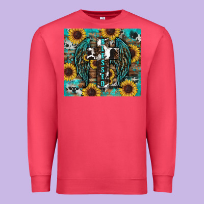 Western Blessed Sunflower's Premium Sweatshirt Designed By Ranaportraitstore
