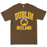 Cacao womens dublin ireland varsity style shamrock green with amber print v Premium Tee - linhVisuals
