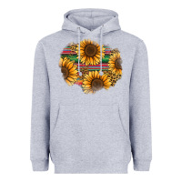 Heather Grey sunflower leopard serape patch Heavyweight Hoodie - Jasminsmagicworld