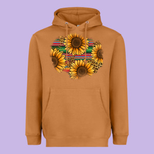 Sunflower Leopard Serape Patch Heavyweight Hoodie Designed By Jasminsmagicworld