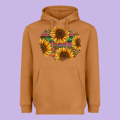 Sunflower Leopard Serape Patch Heavyweight Hoodie Designed By Jasminsmagicworld