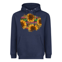 Navy sunflower leopard serape patch Heavyweight Hoodie - Jasminsmagicworld