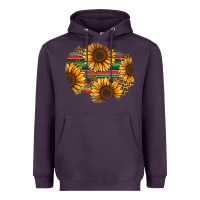 Plum sunflower leopard serape patch Heavyweight Hoodie - Jasminsmagicworld