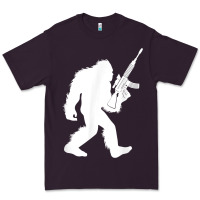 Plum bigfoot with rifle sasquatch 2nd amendment gun t shirt Premium Tee - linhVisuals