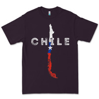 Plum chilean map and flag   distressed chile souvenir t shirt Premium Tee - linhVisuals