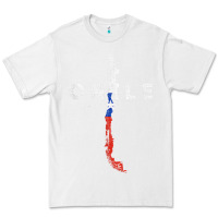 White chilean map and flag   distressed chile souvenir t shirt Premium Tee - linhVisuals