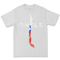 Dove Grey chilean map and flag   distressed chile souvenir t shirt Premium Tee - linhVisuals