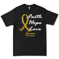 Black sarcoma awareness t  shirt sarcoma awareness faith hope love   in this Premium Tee - linhVisuals