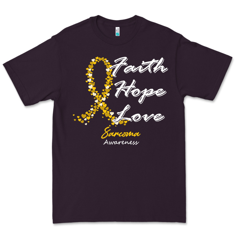 Sarcoma Awareness T  Shirt Sarcoma Awareness Faith Hope Love   In This Premium Tee by linhVisuals | Teevron