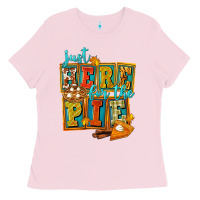 Bubblegum Pink Just Here For The Pie Ladies Tee - FaDigitalArtStudio