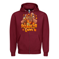 Burgundy Pumpkin queen Fall black girl sneakers Zipper Hoodie - RanaPortraitStore