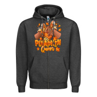Charcoal Heather Pumpkin queen Fall black girl sneakers Zipper Hoodie - RanaPortraitStore
