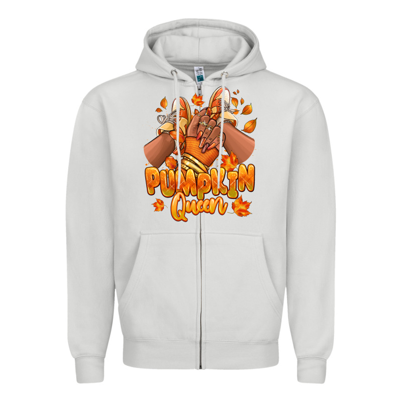 Pumpkin Queen Fall Black Girl Sneakers Zipper Hoodie by RanaPortraitStore | Teevron