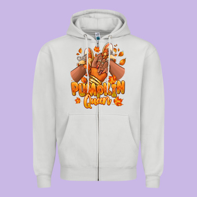 Pumpkin Queen Fall Black Girl Sneakers Zipper Hoodie Designed By Ranaportraitstore