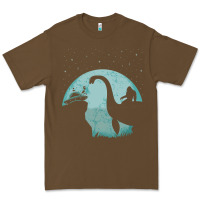 Bigfoot Riding Loch Ness Monster Sasquatch Ufo Abduction Pullover Hood Premium Tee | Teevron