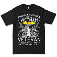 Black womens proud daughter of a vietnam veteran freedom isn't free v neck t Premium Tee - linhVisuals