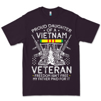 Plum womens proud daughter of a vietnam veteran freedom isn't free v neck t Premium Tee - linhVisuals