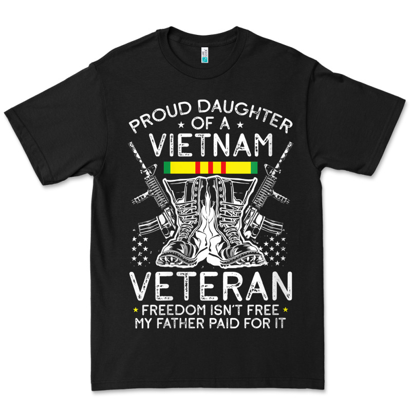 Womens Proud Daughter Of A Vietnam Veteran Freedom Isn't Free V Neck T Premium Tee by linhVisuals | Teevron