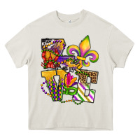 Cream louisiana map love Heavy Core Tee - OliviaCreatesArt