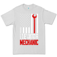 Dove Grey elevator mechanic american flag gift for elevator technician t shirt Premium Tee - linhVisuals
