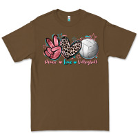 Cacao Peace Love Volleyball Premium Tee - FaDigitalArtStudio