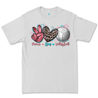 Dove Grey Peace Love Volleyball Premium Tee - FaDigitalArtStudio