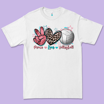 Peace Love Volleyball Premium Tee Designed By Fadigitalartstudio