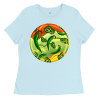 Baby Blue hispanic heritage month round earrings 1 Ladies Tee - BundleAndBundleShop