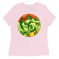 Bubblegum Pink hispanic heritage month round earrings 1 Ladies Tee - BundleAndBundleShop