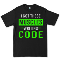 Black funny programmer writing code muscles meme for computer geek Premium Tee - linhVisuals