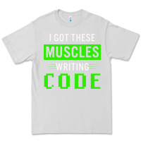 Dove Grey funny programmer writing code muscles meme for computer geek Premium Tee - linhVisuals