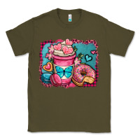 Army Green valentines day coffee cup and sweets Classic Tee - OliviaCreatesArt