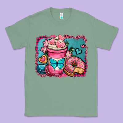 Valentines Day Coffee Cup And Sweets Classic Tee Designed By Oliviacreatesart
