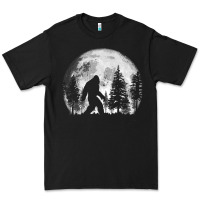 Black bigfoot in the forest hiding at night full moon trees nature t shirt Premium Tee - linhVisuals
