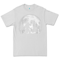 Dove Grey bigfoot in the forest hiding at night full moon trees nature t shirt Premium Tee - linhVisuals