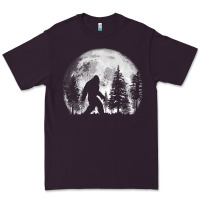 Plum bigfoot in the forest hiding at night full moon trees nature t shirt Premium Tee - linhVisuals