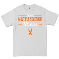 Dove Grey multiple sclerosis warrior autoimmune disease orange ribbon Premium Tee - linhVisuals