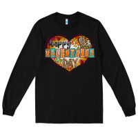 Black Happy Valentınes Day Long Sleeve Tee - CowhideDigitalArt