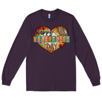 Plum Happy Valentınes Day Long Sleeve Tee - CowhideDigitalArt