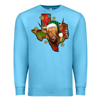 Ocean Blue christmas texas highland cow Premium Sweatshirt - Jasminsmagicworld