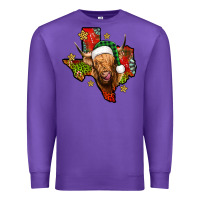 Purple christmas texas highland cow Premium Sweatshirt - Jasminsmagicworld